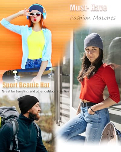 100% Cotton Beanie Hat for Men Women Cuffless Warm Winter Hats - color: 1pcs-red