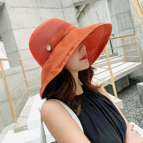 Women Wide Brim Sun Hats Metal Wired Edge Summer UV Protection Beach Fishing Hat for Hiking Garden Travel Chin Strap - color: B6-fyu001-jvse, size: One Size