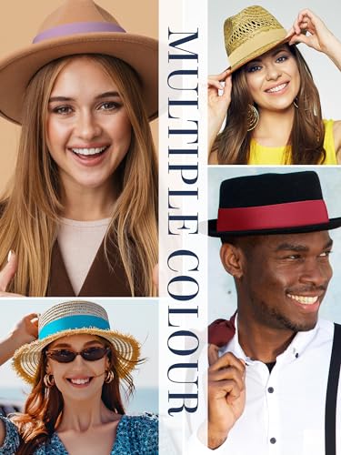 Liitrsh 15 Pcs Stretchable Hat Bands Ribbon for Panama Hats - color: Warm Colors