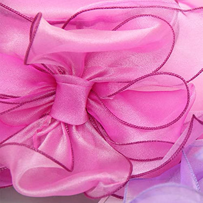 Women's Kentucky Derby Church Dress Hat Wide Brim Leaf Flower Bridal Shower Hat - color: S5-rose
