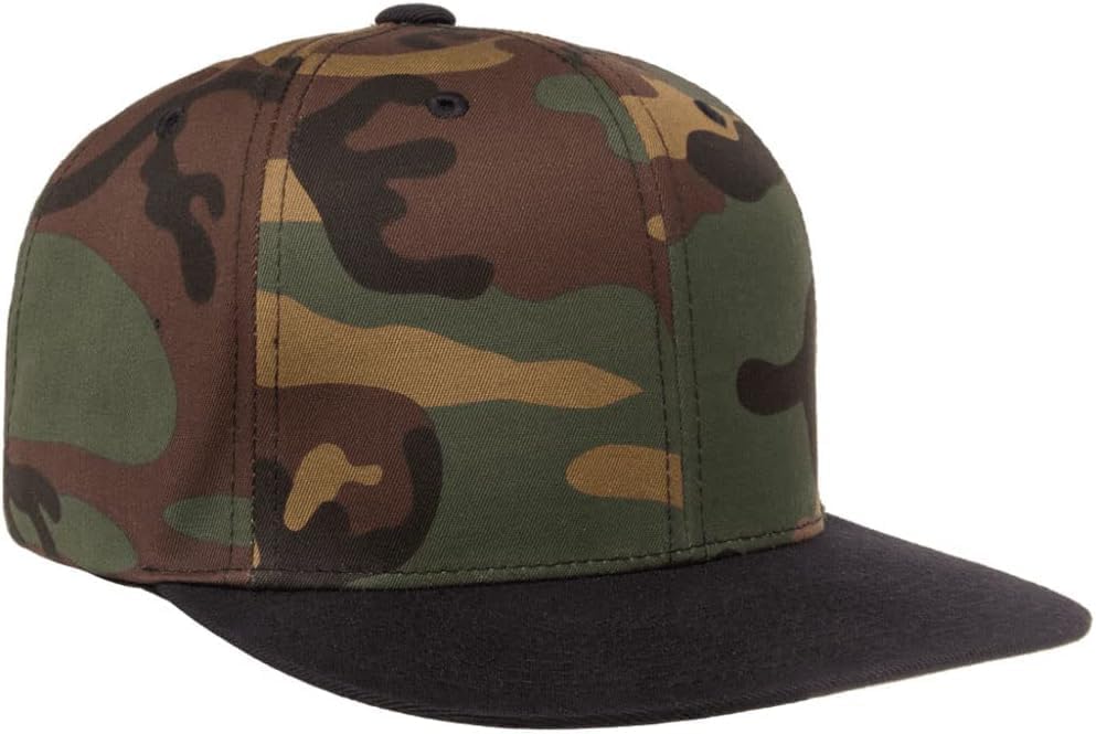 Yupoong Classics 6089 Wool-Blended Snapback Cap Bundle w/Cap Catcher - color: Camo/Black