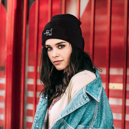 Cool Graphic Beanie for Men and Women - Black - color: Cat