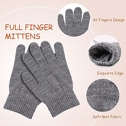 Yuoahcn Kids Winter Beanie Hat Scarf Gloves Set Knit Warm Toddler Winter Cap Gloves Neck Warmer for Boys Girls 1-8 Year - color: Grey