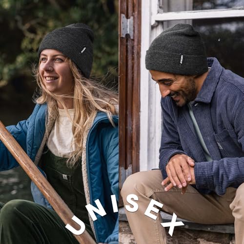 FURTALK Beanie Hat for Men Women Winter Hats for Women Men Soft Warm Unisex Cuffed Beanie Knitted Skull Cap - color: Black Grey