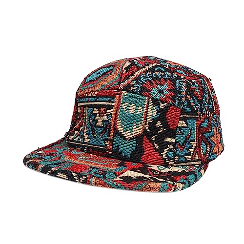 5 Panel Camper Hat | Multi-Color Unique Designs | Caps for Men & Women | Large or X-Large - color: Chenille Red, size: 7 1/4-7 3/8