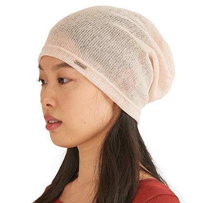CHARM Mens Light Weight Summer Beanie - Womens Breathable Slouchy Baggy Knit Hat - color: Beige
