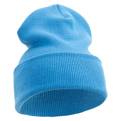 e4Hats.com 12 inch Cuffed Knit Long Beanie - color: Carolina Blue