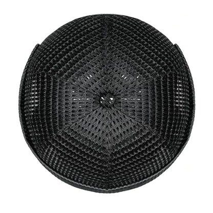 Brimless Hats for Men Breathable Brimless Docker Hat Lightweight Mesh Skull Cap Beanie Hats - color: Black