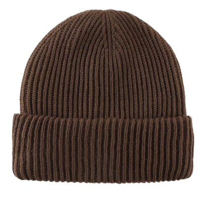 Home Prefer Rib Knit Beanie Hat for Men and Women Cuffed Beanie Winter Hat - color: Coffee