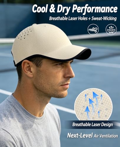 ZOORON Uncrushable Baseball Cap, Seamless Hats with Breathable Air Holes - color: Beige