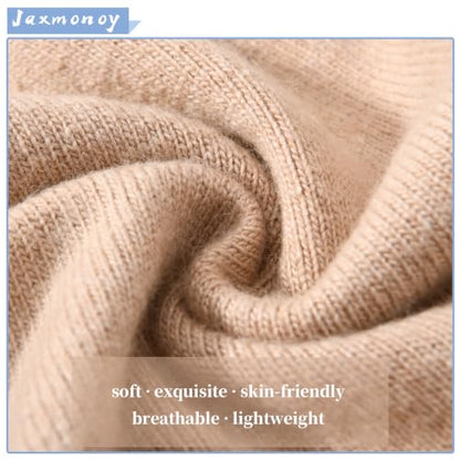 jaxmonoy Slouchy Knit Beanies Winter Hats for Women Men Soft Warm Reversible Slouch Cuffed Skull Knitted Beanie Cap - color: Khaki