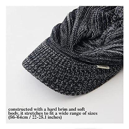 CHARM Mens Brimmed Knit Beanie Hat - color: Mix Gray