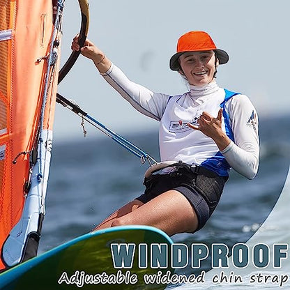 Seektop Surf Bucket Hat with UPF 50+ UV Protection, Waterproof Surfing Hat - color: Orange