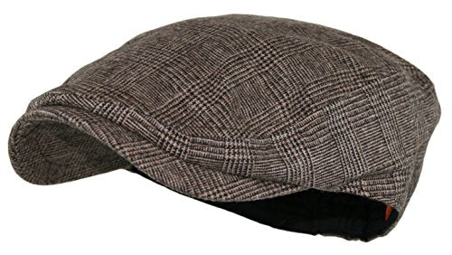 Wonderful Fashion Men's Herringbone Wool Tweed Newsboy IVY Cabbie Driving Hat - color: Lt.brown