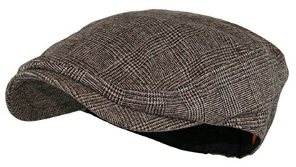 Wonderful Fashion Men's Herringbone Wool Tweed Newsboy IVY Cabbie Driving Hat - color: Lt.brown