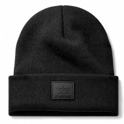 Winter Beanie Men Women Heavyweight Stretch Knit Cuffed Hat - color: Black