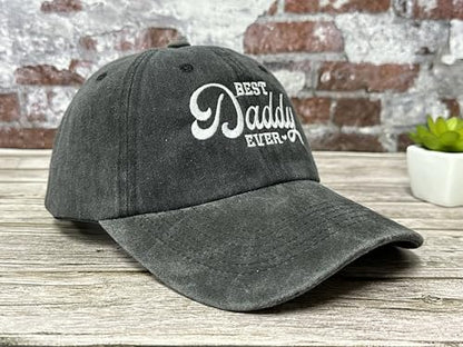 Hepandy Embroidered Baseball Caps for Grandpa Grandma Mom Dad Papa Nana - color: Best Daddy Ever (Washed Black)