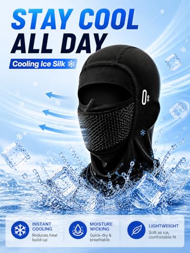 Cooling Breathable Balaclava Face Mask Men Black