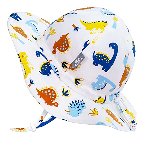 JAN & JUL Adjustable Cotton Floppy Sun Hat with 50+ UPF Protection for Boys - color: Dino Kids, size: 5-12 Years