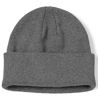 100% Cotton Beanie for Women Men Soft Knit Beanies Warm Winter Hat - color: Dark Grey
