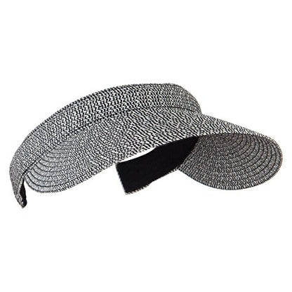 UPF 50+ Paper Braid Clip On Visor - color: Black White