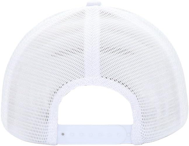 Mens Mesh Snapback Trucker Hat Baseball Cap, Fits OSFM&XXL Head - color: Curved White, size: Medium-Large