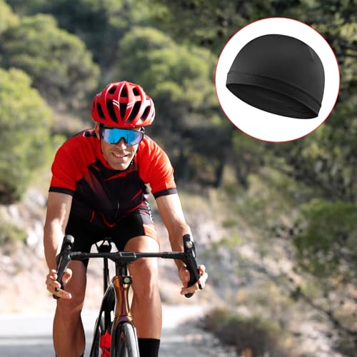 WY LIGHTING LEVEL 3Pcs Skull Caps Soft Lightweight Beanie Hats Moisture Wicking Stretchy Breathable Helmet Liner for Men - color: Black; Light Gray; Sky Blue