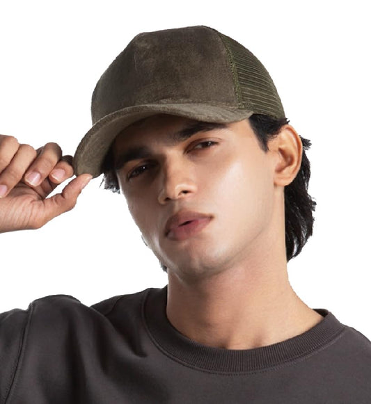 Suede Mesh Back Baseball Caps for Men Women Trendy Trucker Hats Dad Hat Sports Hat Breathable Snapback Hats 2025 - color: Olive