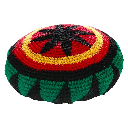 Rasta Wool Knit Hat,Reggae Jamaican Beanie,Crochet Colorful Skull Cap - color: Colorful