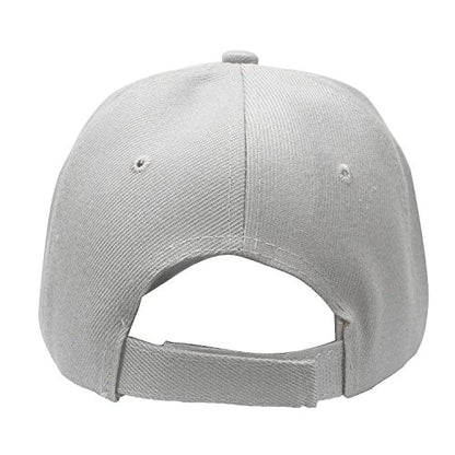 Falari Wholesale Bulk Lot 12-Pack Baseball Cap Adjustable Size Plain Blank Solid Color - color: Light Gray