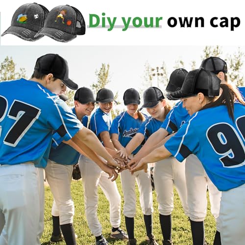 Suhine 24 Pcs Blank Trucker Hat Bulk,Unisex Baseball Cap - color: Black