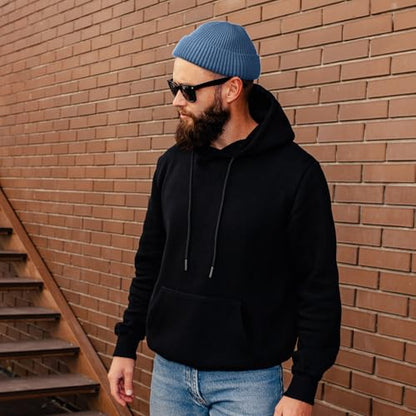 ROYBENS Swag Wool Knit Cuff Short Fisherman Beanie for Men Women Winter Hat - color: 1pcs-indigo