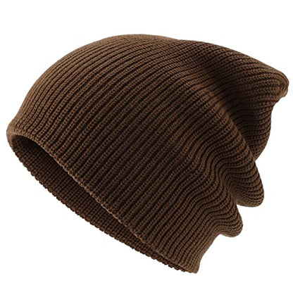 Connectyle 2 Pack Classic Cuffed Beanie Hat for Men & Women Warm Winter Knit Hat Thick Beanies Skull Cap Acrylic Watch Cap - color: Black+coffee