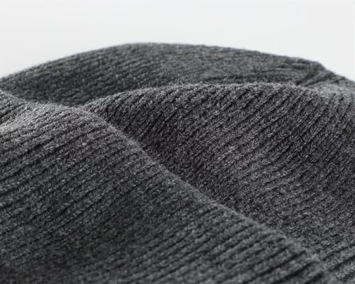 Connectyle Thick Cuffed Beanie for Men & Women Double Layer Knit Winter Hat Acrylic Watch Hat Warm Stocking Skull Cap - color: Dark Grey