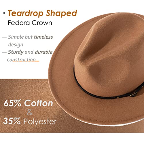 Lisianthus Women Belt Buckle Fedora Hat - color: Brown