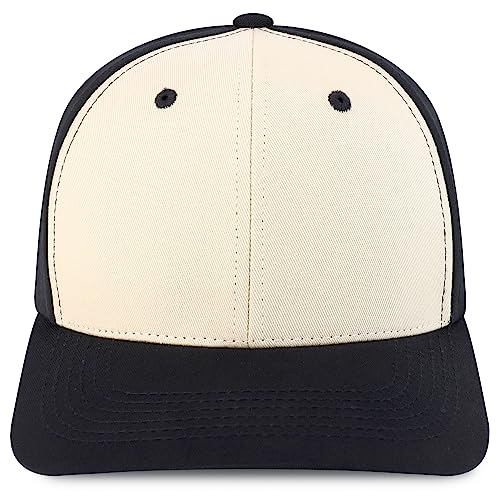 Trendy Apparel Shop Structured High Profile 6 Panel Curved Bill Snapback Baseball Cap - color: Stone Black