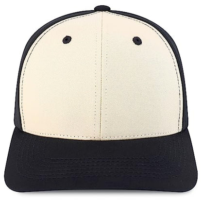Trendy Apparel Shop Structured High Profile 6 Panel Curved Bill Snapback Baseball Cap - color: Stone Black