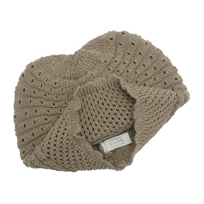 ZLYC Crochet Slouchy Beanie for Women Soft Lightweight Skull Cap - color: Plain Khaki