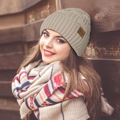 Loritta 3-Pieces Winter Hats for Women Warm Scarf Touchscreen Gloves - color: O-apricot