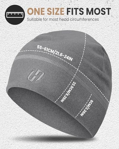 HASAGEI Thermal Running Hat - Men's Skull Cap Cycling Cap Under Helmet for Winter - color: Grey