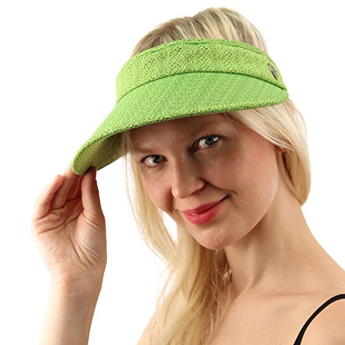 UPF UV Sun Protection Wide Brim 100% Cotton Beach Pool Visor Golf Cap Hat Lime
