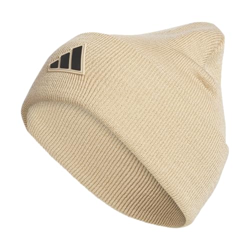 adidas Men's Wide Cuff Slouchy Beanie - color: Magic Beige/Black/Post Season, size: One Size