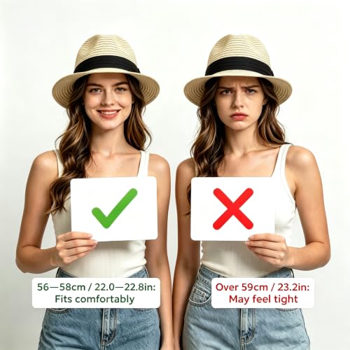 Straw Fedora Hat for Women Men Short Brim Panama Hats Derby Trilby Hats Breathable Packable Summer Beach Sun Hat - color: White Black