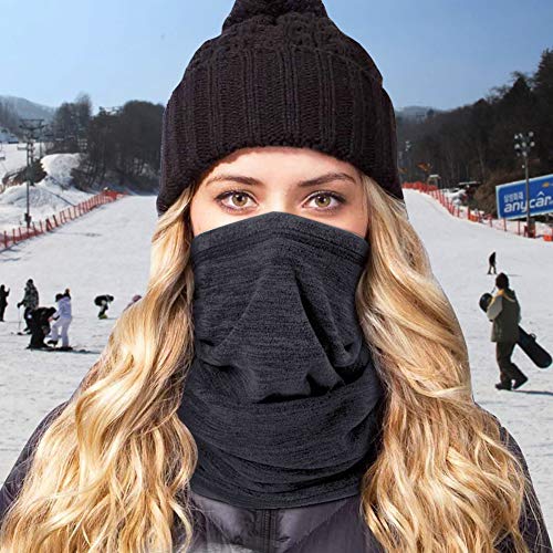 Winter Thermal Neck Warmer/Neck Gaiter Face Scarf/Face Cover Winter Ski Mask - Cold Weather Balaclava - color: Grey+dark Blue