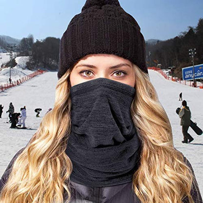 Winter Thermal Neck Warmer/Neck Gaiter Face Scarf/Face Cover Winter Ski Mask - Cold Weather Balaclava - color: Grey+dark Blue