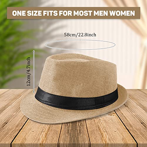 Tarpop 10 Pcs Fedora Hats for Men Women with Brim Unisex Hat Gangster Cap 1920s Party Accessory - color: Classic Colors, style: Simple Style
