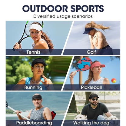 Sweat-Wicking Sports Sun Visor Women Men Adjustable for Tennis Golf Running - color: Sapphire Blue