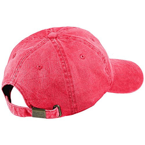 Trendy Apparel Shop Indiana State Embroidered Low Profile Adjustable Cotton Cap - color: Red