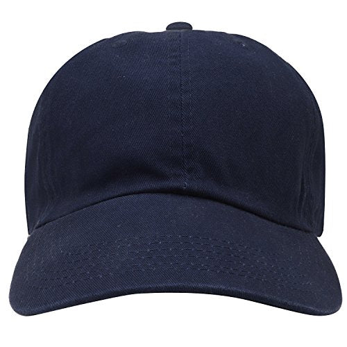 Falari Classic Baseball Cap Dad Hat 100% Cotton Soft Adjustable Size - color: Navy