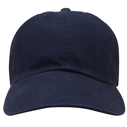 Falari Classic Baseball Cap Dad Hat 100% Cotton Soft Adjustable Size - color: Navy